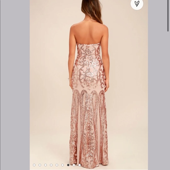 Rebecca Rose Gold Sequin Gown - Picture 4 of 5